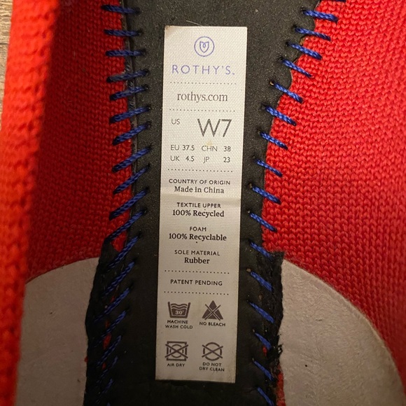 Red Rothy’s Pointed Flats in size 7 - Picture 5 of 5